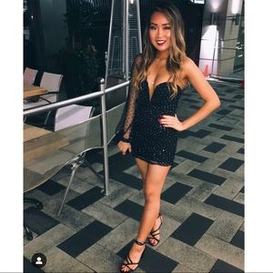 behati mini dress in silver dots